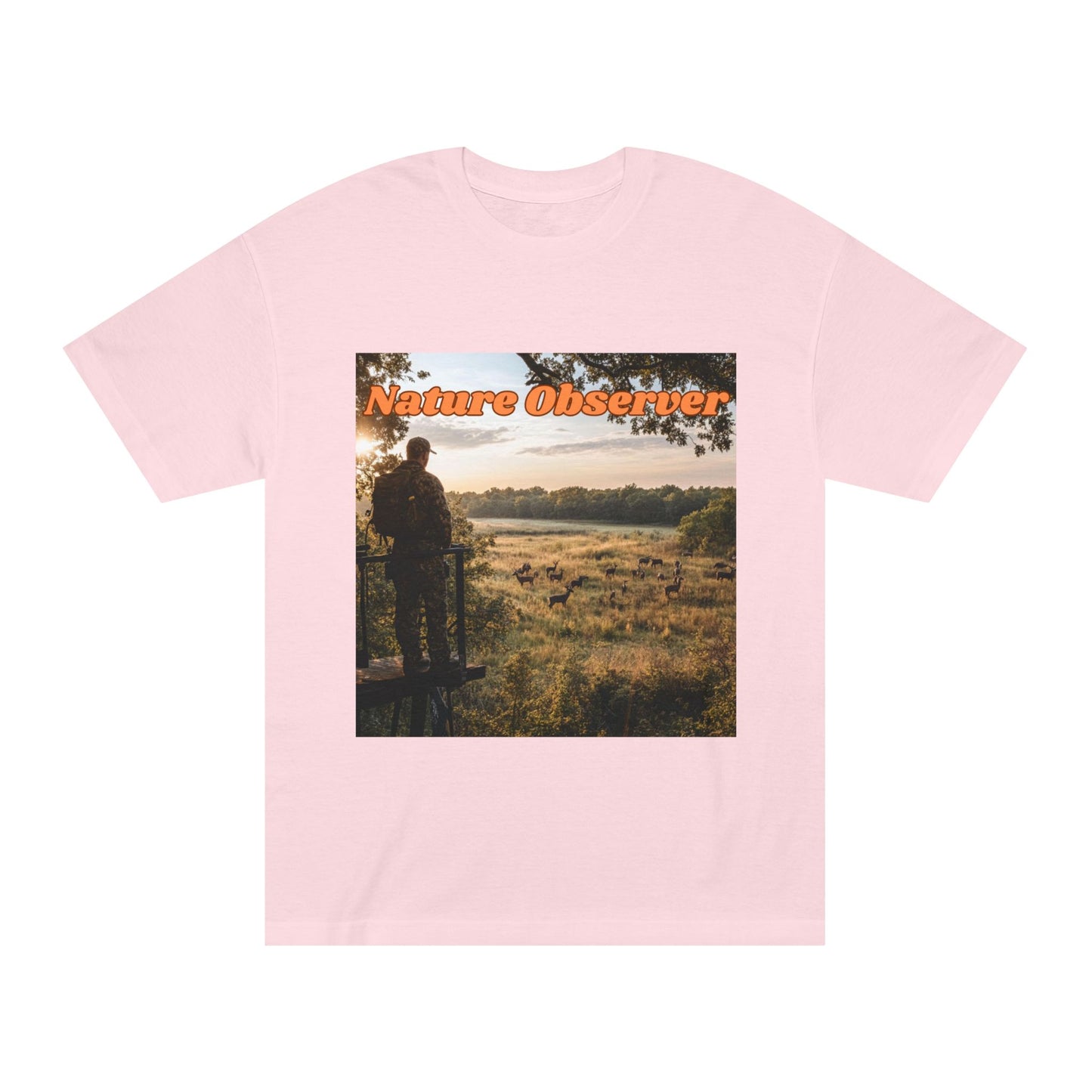 T-shirt of a hunter over a field of deer